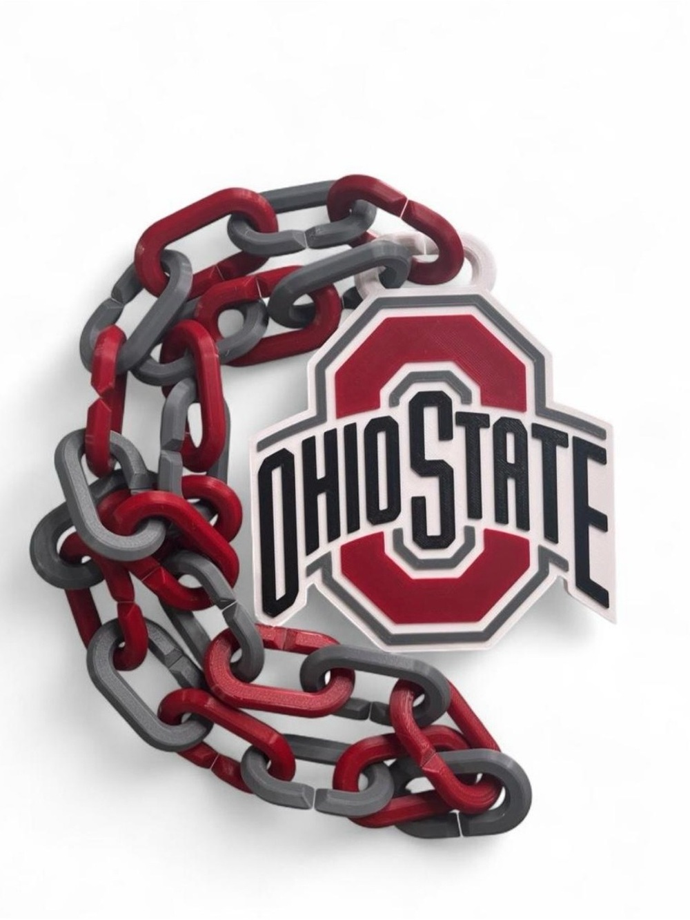 Ohio State Red & Gray Chain Necklace